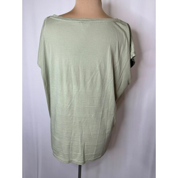 Lauren Ralph Lauren Sage Green Oversized Graphic Tee XXL Soft Ladies Top - Picture 9 of 9